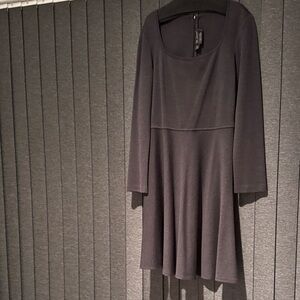 St. John Charcoal Long Sleeve Dress